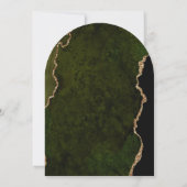Moderne Olive Green Agate Script Boog Huwelijk Kaart (Achterkant)