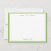Moderne Olive Green Name & Address Note Card Notitiekaartje (Voorkant)