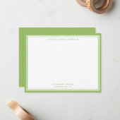Moderne Olive Green Name & Address Note Card Notitiekaartje (Voorkant / Achterkant in situ)