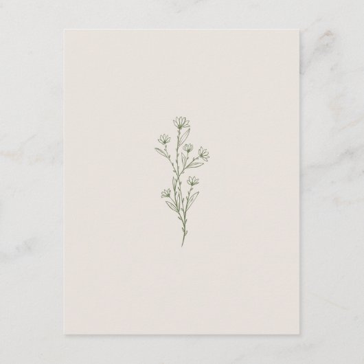 Moderne Olive Green Wedding Details Informatiekaartje (Achterkant)