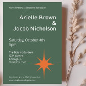 Moderne Olive Groen & Cream Bruiloft Kaart