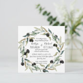 Moderne olive Leaf WreatWaterverf Art Typografie Kaart (Staand voorkant)