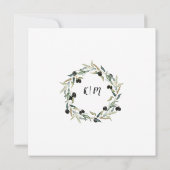 Moderne olive Leaf WreatWaterverf Art Typografie Kaart (Achterkant)