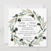 Moderne olive Leaf WreatWaterverf Art Typografie Kaart (Voorkant)