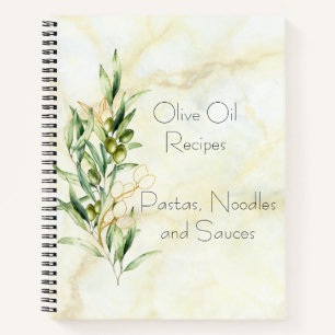 Moderne olive tak Recipe Organizer Notitieboek