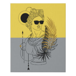 Moderne Olympische God Apollo Colorblock Imitatie Canvas Print