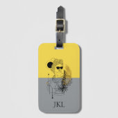 Moderne Olympische God Apollo Kleurblok Monogram Bagagelabel (Voorkant (verticaal))