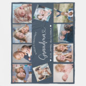 Moderne oma 10 foto collage knuffel hart fleece deken (Voorkant)