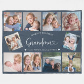 Moderne oma 10 foto collage knuffel hart fleece deken (Voorkant (Horizontaal))