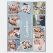 Moderne oma 10 foto collage knuffel hart fleece deken (Voorkant)