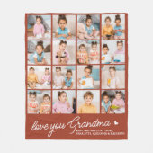 Moderne Oma Custom Terracotta 16 Fotocollage Fleece Deken (Voorkant)