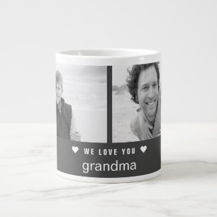 Moderne Oma en Opa Dag Zwart en Wit Foto Grote Koffiekop