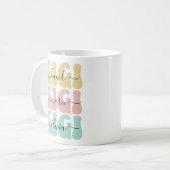 Moderne oma Gigi kinderen namen Moederdag cadeau Koffiemok (Voorkant links)
