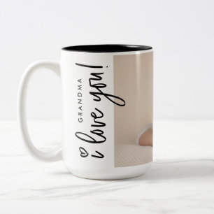 Moderne oma ik hou van jou Foto van baby Maatwerk Tweekleurige Koffiemok