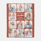 Moderne Oma Terracotta Custom 11 Fotocollage Fleece Deken (Voorkant)
