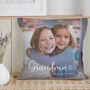Moderne oma we houden van jou Cute Heart 2 foto's Kussen