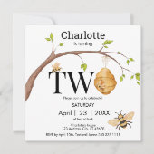 Moderne ombouw twee zwarte gele bijenkorven kaart (Voorkant)