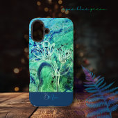 Moderne Ombre Aqua Groene Blauwe Bloemen Case-Mate iPhone Case