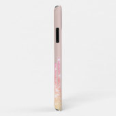 Moderne Ombre Glitter Drips Roze Goud, Monogram Case-Mate iPhone Case (Achterkant/rechts)