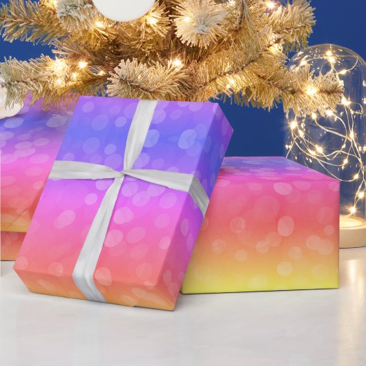 Moderne ombre gradiënt bokeh kerstverlichting leuk cadeaupapier (Feestdagen)