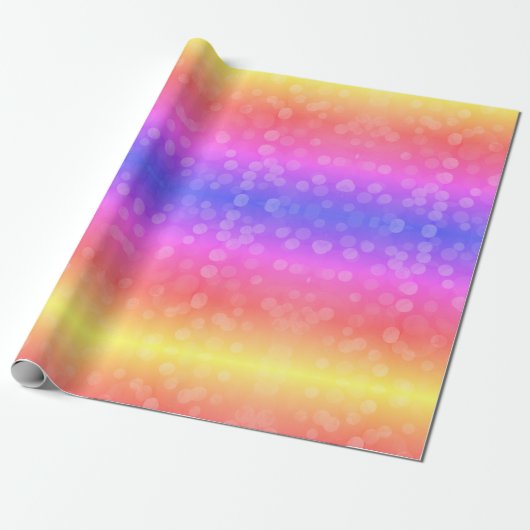 Moderne ombre gradiënt bokeh kerstverlichting leuk cadeaupapier (Uitgerold)