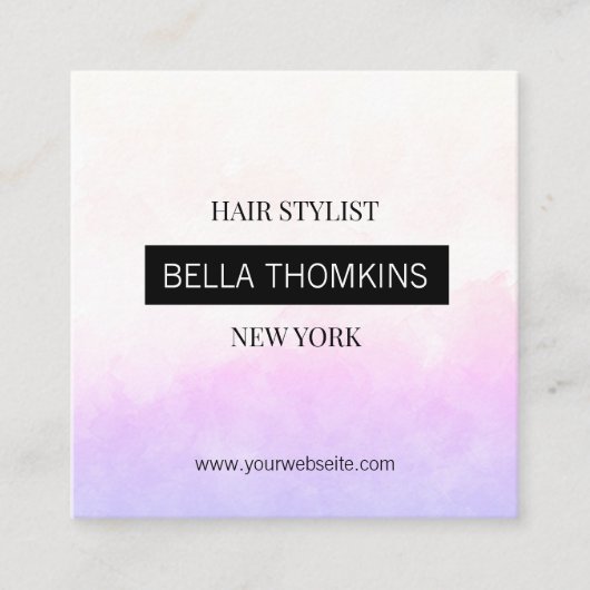 Moderne Ombre lila Vierkante Visitekaartje (Voorkant)
