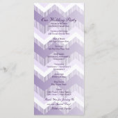Moderne Ombre paarse Chevron huwelijksprogramma's Programmakaart (Achterkant)