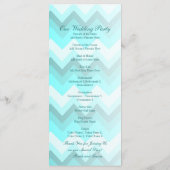 Moderne Ombre Turquoise Chevron huwelijksprogramma Programmakaart (Achterkant)