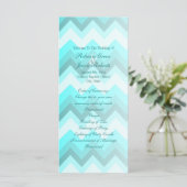 Moderne Ombre Turquoise Chevron huwelijksprogramma Programmakaart (Staand voorkant)