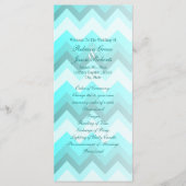 Moderne Ombre Turquoise Chevron huwelijksprogramma Programmakaart (Voorkant)
