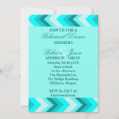 Moderne Ombre Turquoise Chevron repetitie diner Kaart (Voorkant)