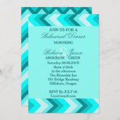 Moderne Ombre Turquoise Chevron repetitie diner Kaart (Voorkant / Achterkant)