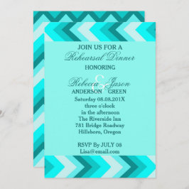 Moderne Ombre Turquoise Chevron repetitie diner Kaart