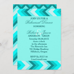 Moderne Ombre Turquoise Chevron repetitie diner Kaart