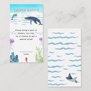 Moderne Onder de Zee Aquarel Baby Shower Informatiekaartje