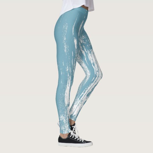 Moderne, onderdrukkende, Abstracte, blauwe kool Leggings (Rechts)