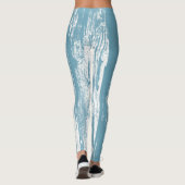 Moderne, onderdrukkende, Abstracte, blauwe kool Leggings (Achterkant)