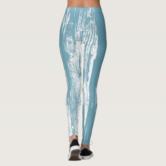 Moderne, onderdrukkende, Abstracte, blauwe kool Leggings (Achterkant)