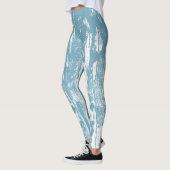Moderne, onderdrukkende, Abstracte, blauwe kool Leggings (Links)