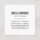 Moderne onderdrukking | Fotograaf Vierkante Visitekaartje (Achterkant)