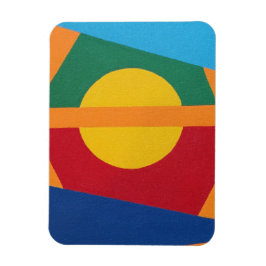 Moderne Ondergaande Zon Abstracte Magneet