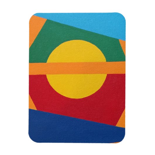 Moderne Ondergaande Zon Abstracte Magneet (Verticaal)