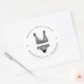 Moderne Ondergoed Douche Bedankt Ronde Sticker (Envelop)