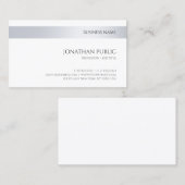Moderne onderneming Elegant Silver Minimalistische Visitekaartje (Voorkant / Achterkant)
