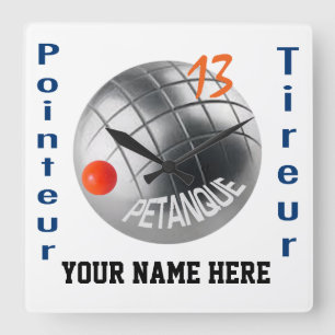 Moderne, onderscheidend petanque design, aanpasbaa vierkante klok