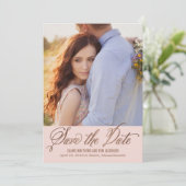 Moderne onderschrift BEWERKBARE KLEUR Save The Dat Date (Staand voorkant)