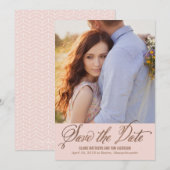 Moderne onderschrift BEWERKBARE KLEUR Save The Dat Date (Voorkant / Achterkant)