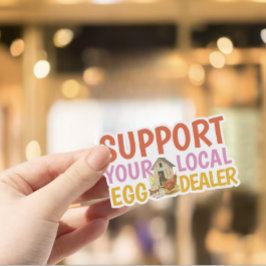 Moderne ondersteuning lokale ei dealer kippenhok sticker