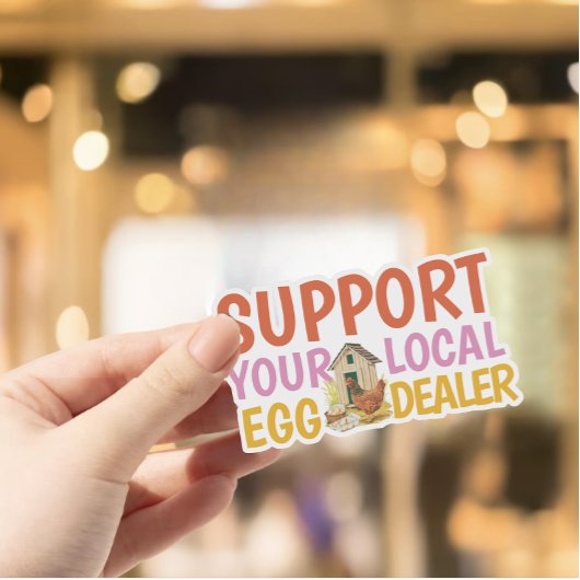 Moderne ondersteuning lokale ei dealer kippenhok sticker