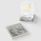 Moderne Onderzetter voor walviskunst (Zijkant)